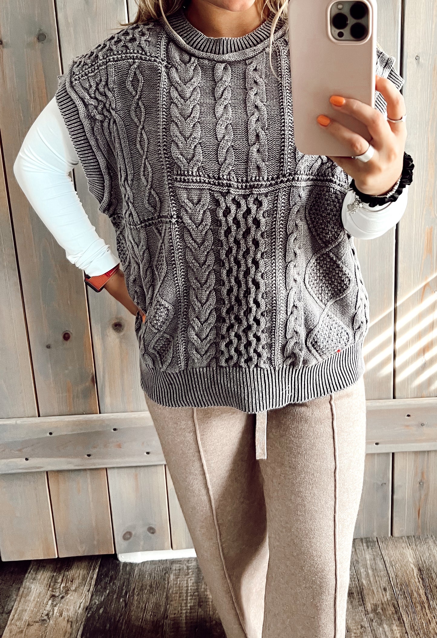 Cable Knit Sweater Vest