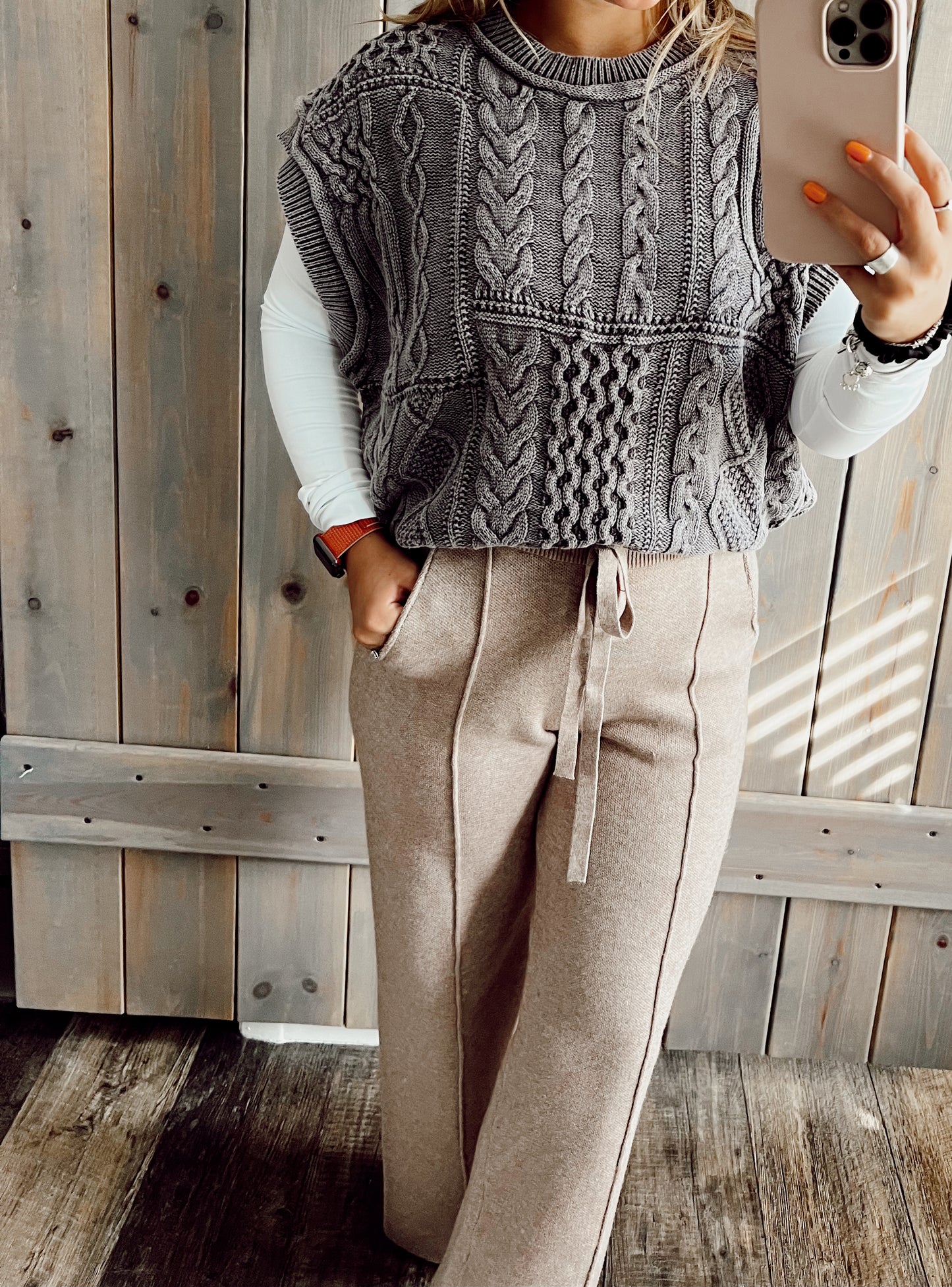 Cable Knit Sweater Vest