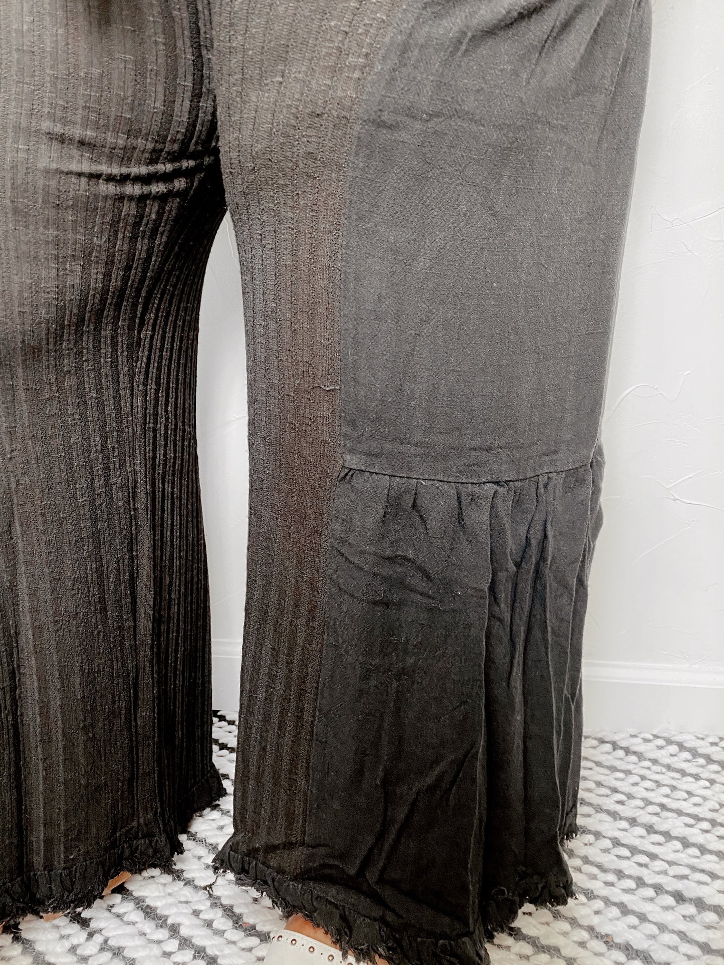 Wide Leg Multi Textured Pants