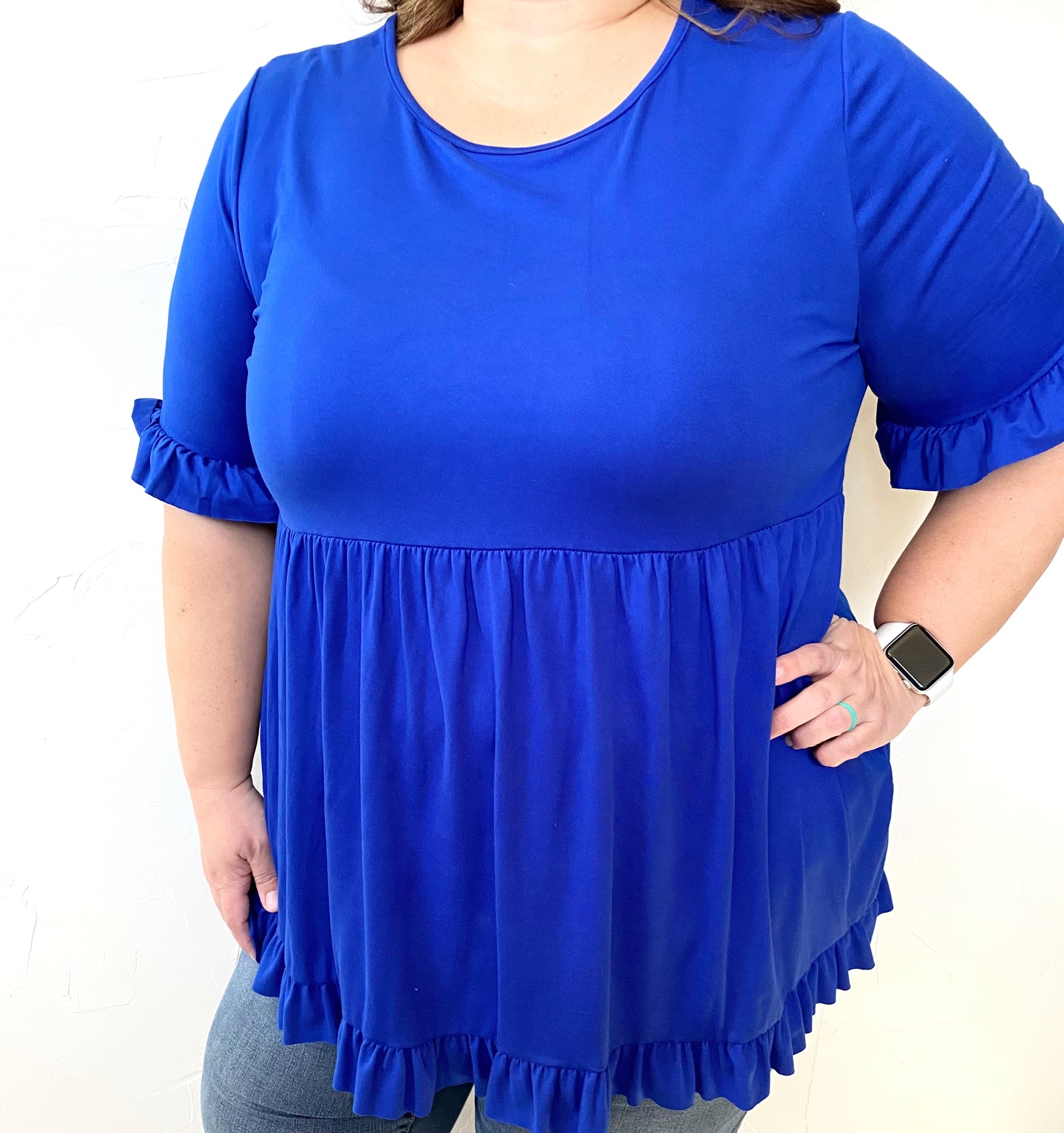 Babydoll Ruffle Hem Top